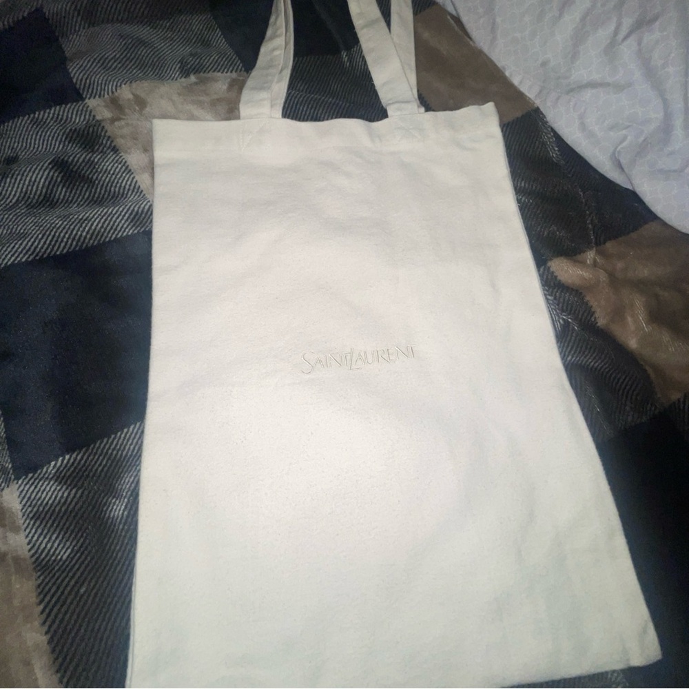 Saint Laurent ToteBag Designer Accessory Collectible 17×13 Inches Cream - Picture 5 of 14